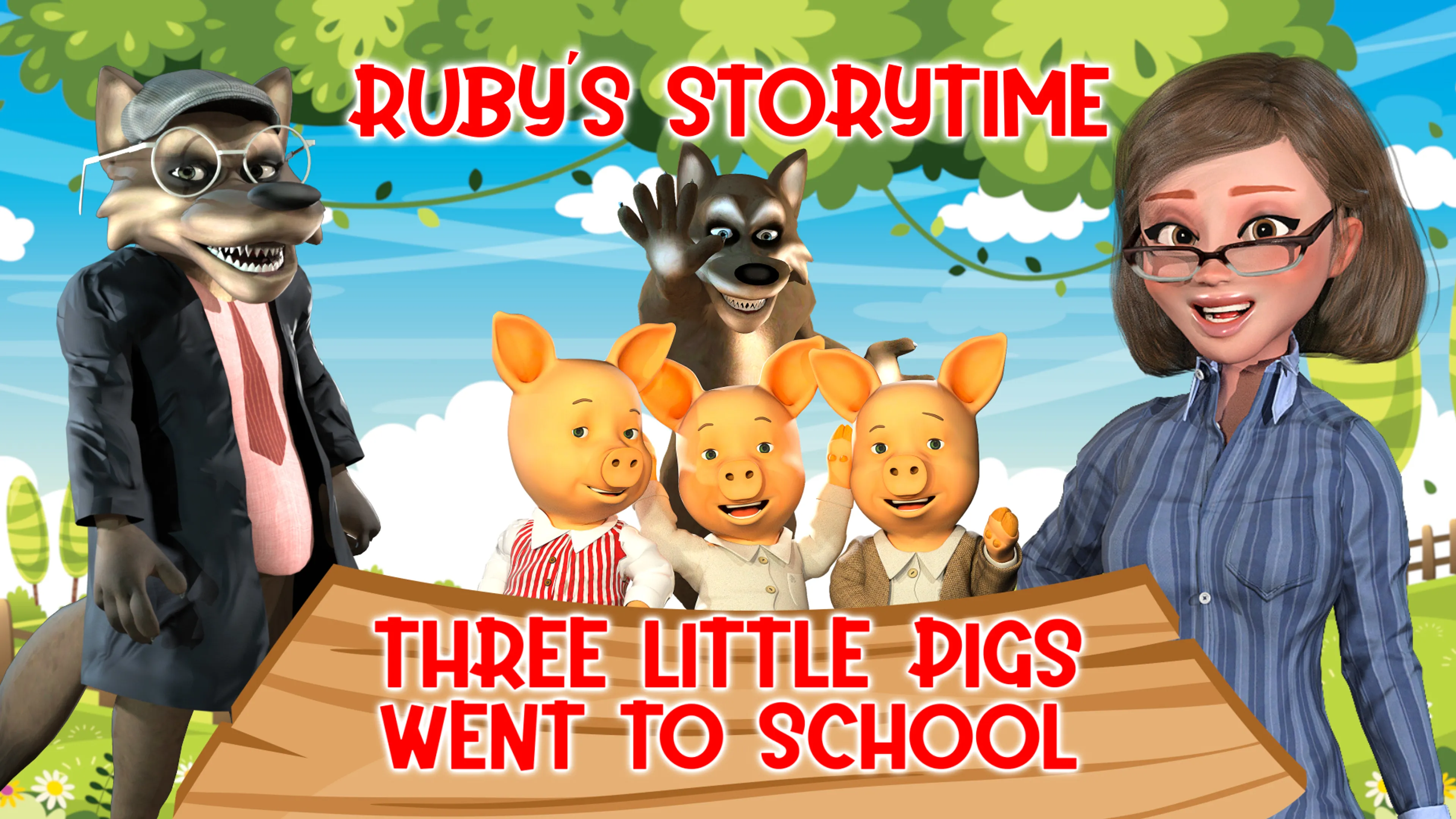 Three Little Pigs Went To School, Ruby's Storytime poster